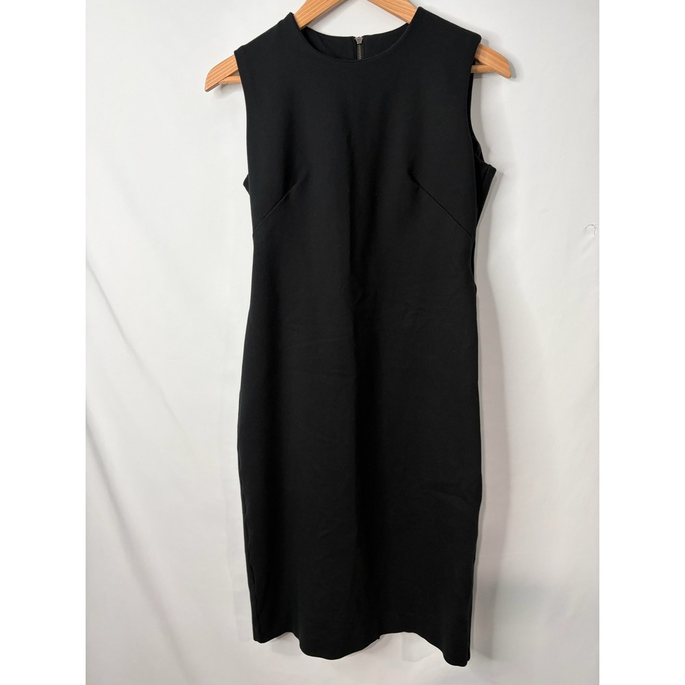 Spanx Black Sleeveless Dress Sz Small Ponte Knit Stretch Career Slimming Party
